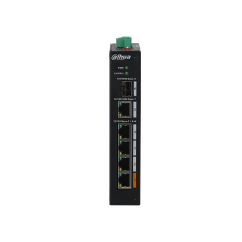 DAHUA PFS3106-4ET-60-V2 4 PORT 10/100 + 1XGB RJ45/SFP 60W POE ENDUSTRIYEL SWITCH 