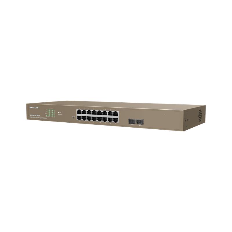 IP-COM G3318P-16-250W 16 PORT GIGABIT + 2X1GB SFP UPLINK CLOUD YÖNETİLEBİLİR RACKMOUNT 250W POE SWITCH 