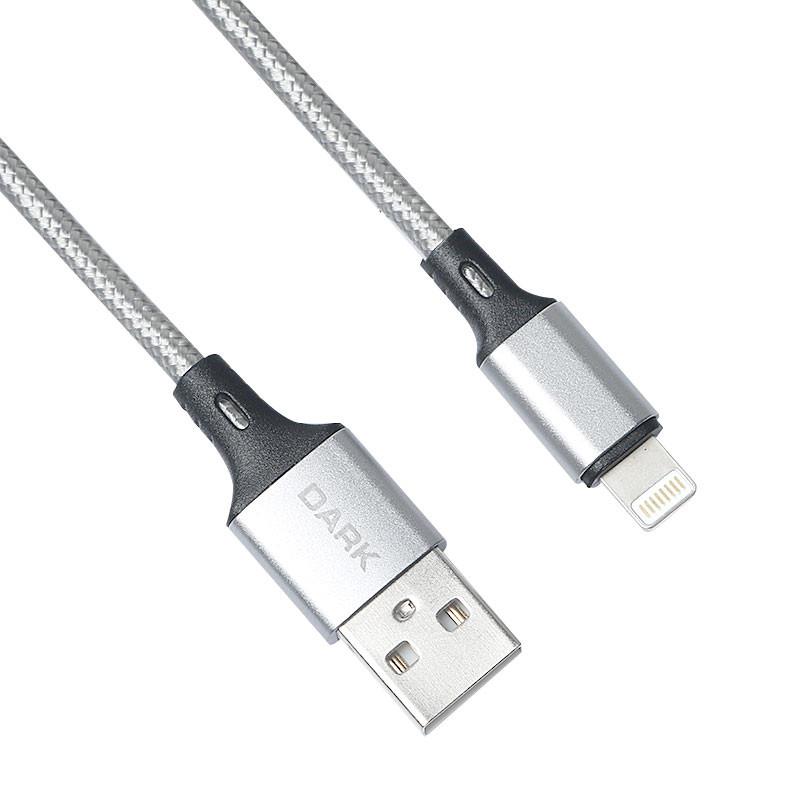 DARK DK-CB-LT100BR USB TO LİGHTNİNG 1MT ÖRGÜLÜ QUİCK CHARGE DESTEKLİ ŞARJ VE DATA KABLOSU 