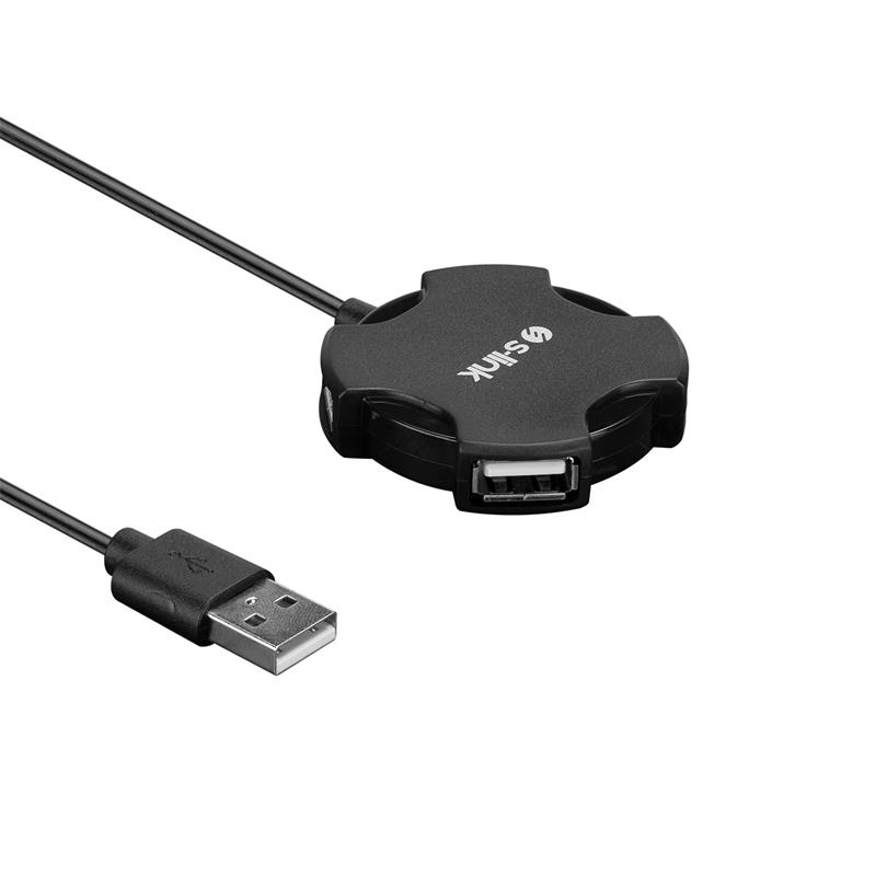 S-LINK SWAPP SW-U212 SİYAH USB 2.0 4 PORT HUB KABLOLU DÖNÜŞTÜRÜCÜ ADAPTÖR 