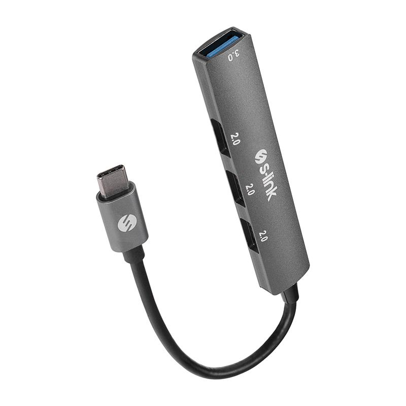 S-LINK SW-U324 3*USB2.0, 1*USB3.0 TYPE-C METAL USB HUB ÇOKLAYICI 