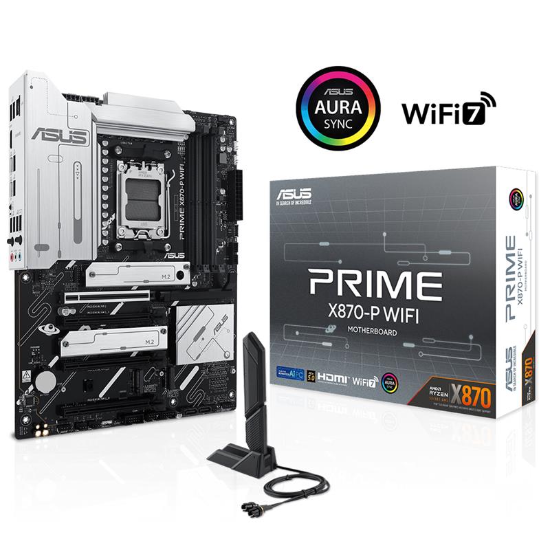 ASUS PRIME X870-P WIFI DDR5 8000MHZ 1XHDMI 2XUSB4 4XM.2 ATX AM5 (AMD AM5 9000/ 8000/ 7000 SERİ İŞLEMCİ UYUMLU)