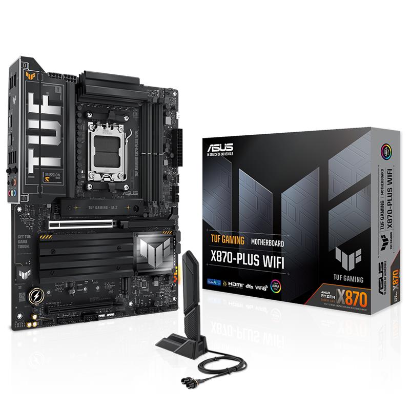 ASUS TUF GAMING X870-PLUS WIFI DDR5 8000MHZ 1XHDMI 2XUSB4 4XM.2 AM5 ATX (AMD AM5 9000/ 8000/ 7000 SERI ILEMCI UYUMLU) 