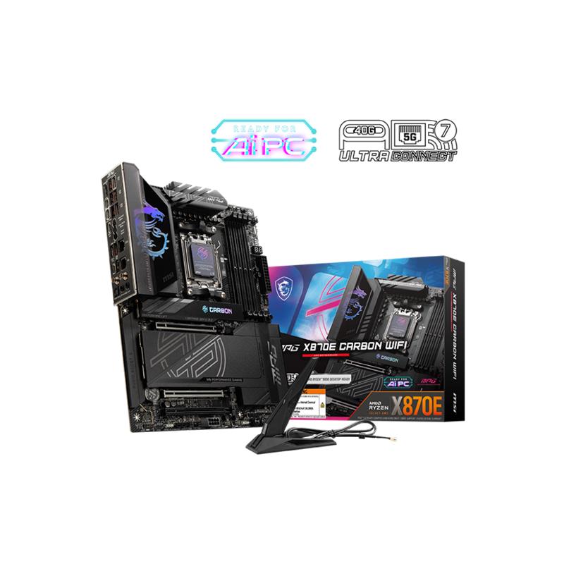 MSI MPG X870E CARBON WIFI DDR5 8400MT/S 1XHDMI 2XUSB4 4XM.2 ATX AM5 (AMD AM5 9000/ 8000/ 7000 SERI ILEMCI UYUMLU) 