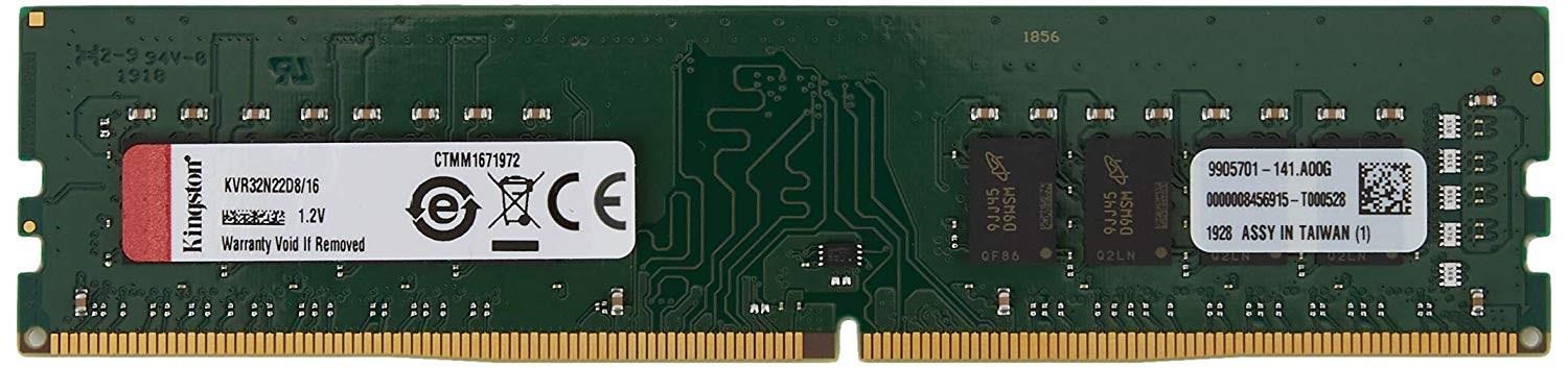 16 GB DDR4 3200MHZ KINGSTON 1X16 CL22 DT KVR32N22D8/16 