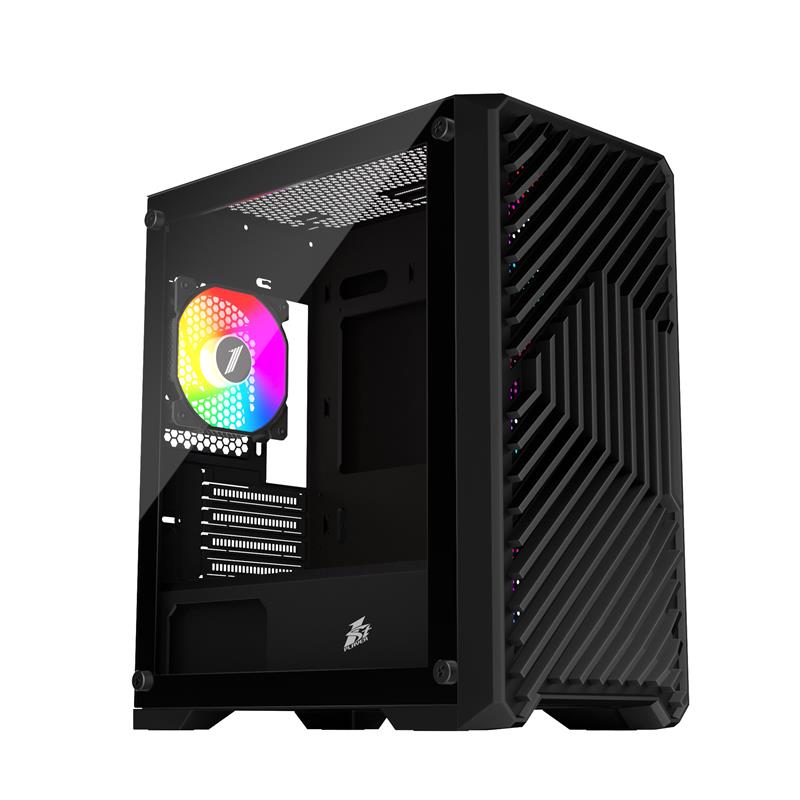 1ST PLAYER TRILOBITE T5 SİYAH 650W 80+ ARGB 4X12CM FAN TEMPERLİ CAM MESH USB 3.0 M-ATX KASA