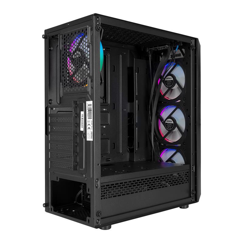 EVEREST FLAT MESH PSU YOK 4X120MM RGB FANLI TEMPERED GLASS GAMING KASA 