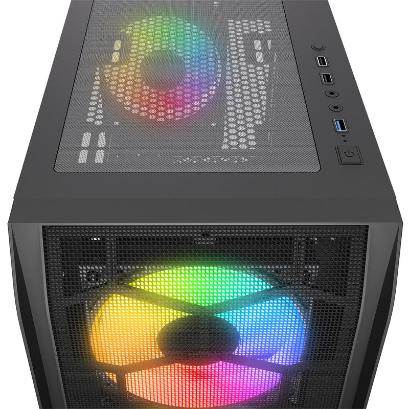 RAMPAGE HOLLOW 650W 80+ 4X12CM ARGB FAN+ KONTROLCÜ TEMPERLİ CAMLI MID TOWER GAMING OYUNCU KASASI 