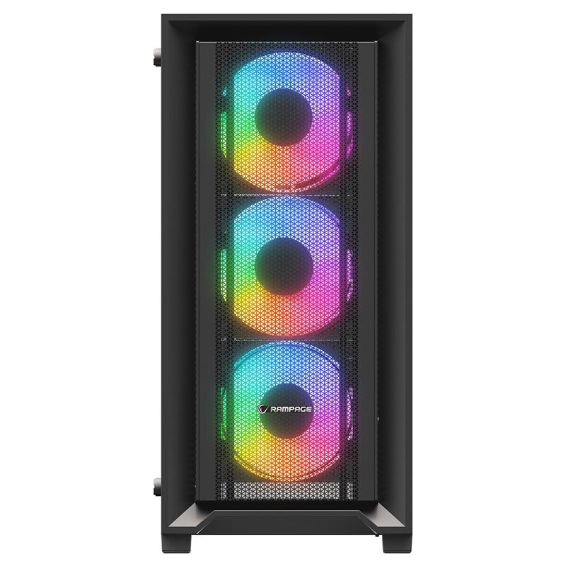 RAMPAGE VOYAGER 750W 80+ BRONZE SİYAH 4*RGB AUTO FAN ATX MIDI TOWER GAMING OYUNCU KASASI 