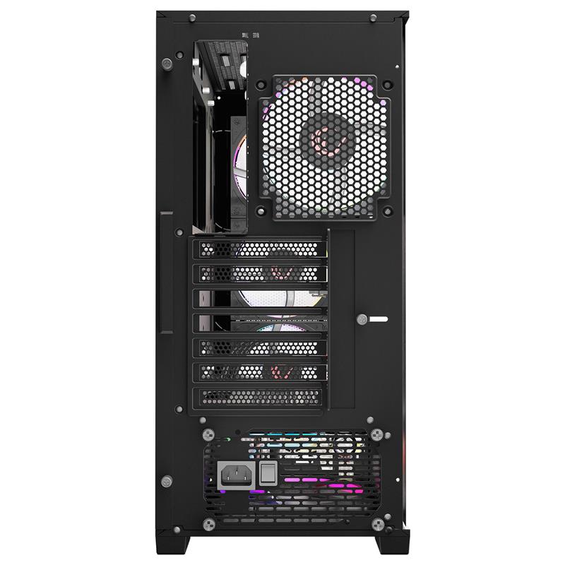 RAMPAGE VOYAGER 750W 80+ BRONZE SİYAH 4*RGB AUTO FAN ATX MIDI TOWER GAMING OYUNCU KASASI 