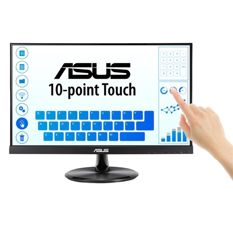 21.5 ASUS VT229H IPS 5MS 60MHZ 1XVGA 1XHDMI FHD 1920X1080 HOPARLR EREVESIZ DUUK MAVI IIK DOKUNMATIK EKRAN VESA 