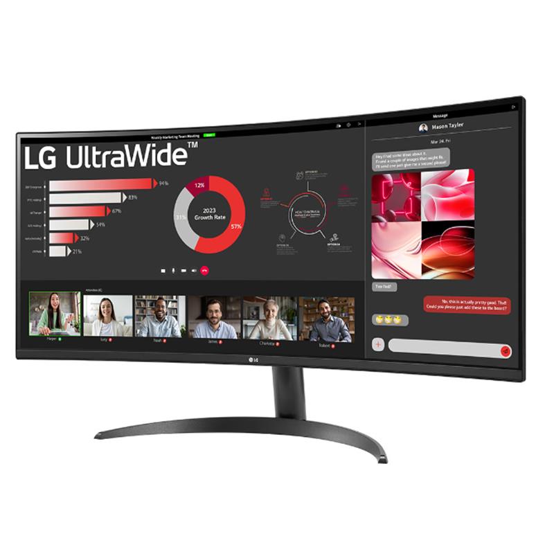 34 LG 34WR50QC-B VA 5MS 100HZ 2XHDMI DP QHD 3440X1440 FREESYNC CURVED VESA SIYAH 