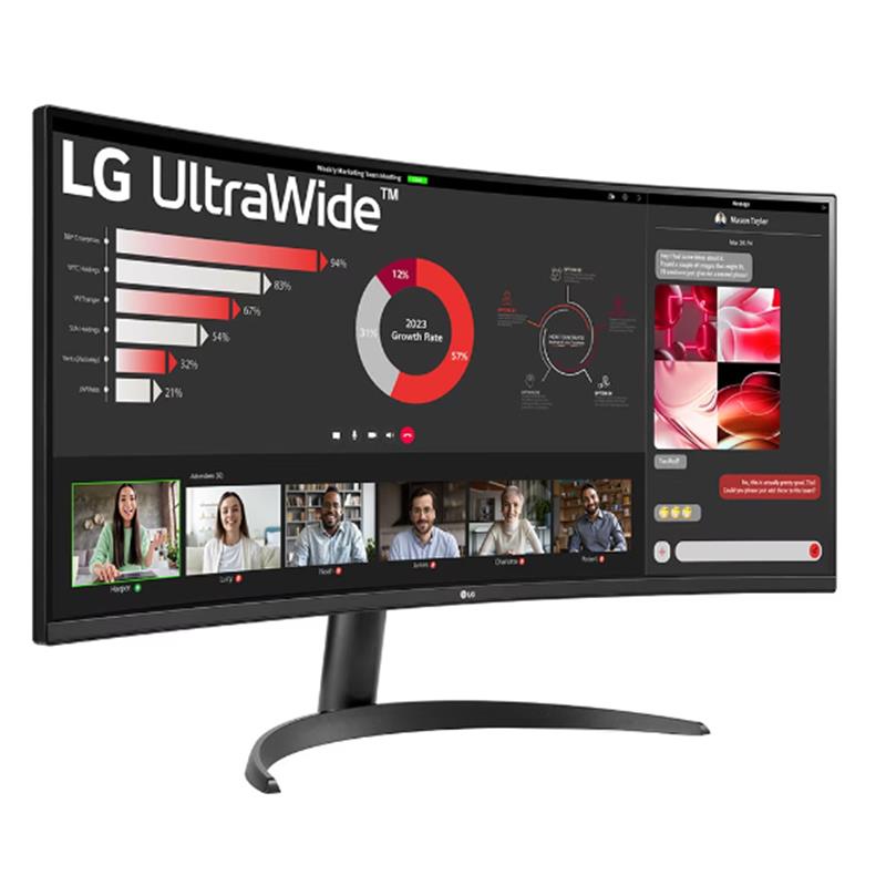 34 LG 34WR50QC-B VA 5MS 100HZ 2XHDMI DP QHD 3440X1440 FREESYNC CURVED VESA SIYAH 