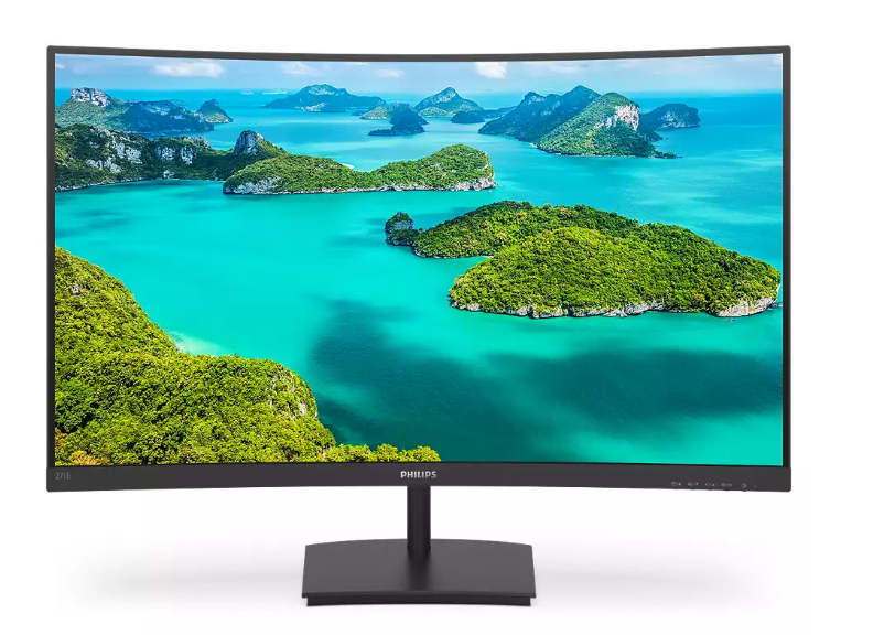 27 PHILIPS 271E1SCA/00 4MS 75MHZ 1XVGA 1XHDMI FHD 1920X1080 HOPARLÖR FREESYNC FLICKER-FREE CURVED VESA SİYAH 