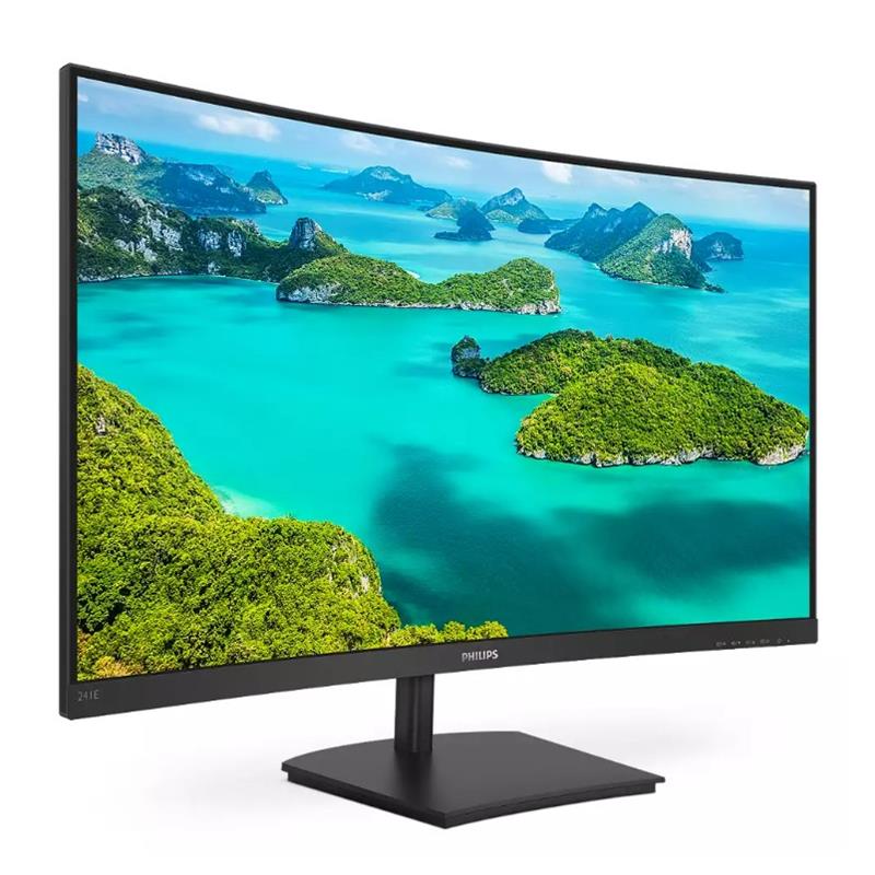 23.6 PHILIPS 241E1SCA/00 4MS 75MHZ 1XVGA 1XHDMI FHD 1920X1080 HOPARLÖR FREESYNC FLICKER-FREE CURVED VESA SİYAH 