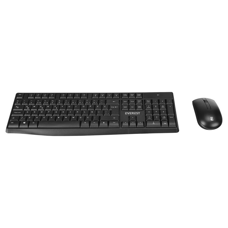 EVEREST KM-7500 SİYAH KABLOSUZ Q MULTİMEDYA KLAVYE MOUSE SET 