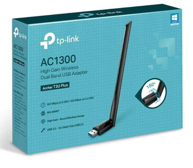 TP-LINK ARCHER T3U PLUS 1300MBPS KABLOSUZ DUAL BAND USB ADAPTOR 