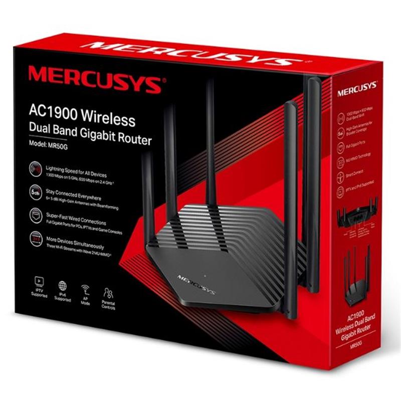 TP-LINK MERCUSYS MR50G AC1900 2.4/5GHZ 1900MHZ DUAL BAND KABLOSUZ WIFI ROUTER 