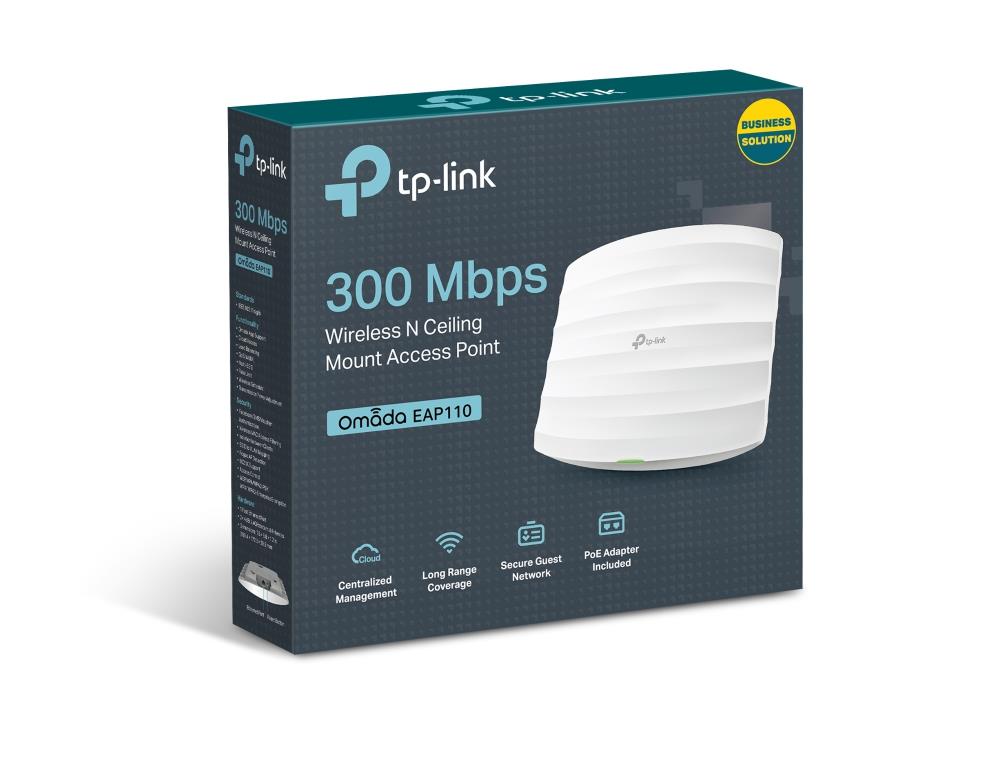 TP-LINK OMADA EAP110 1 PORT 10/100 2.4GHZ 300MBPS 2X4DBI ANTEN I ORTAM TAVAN TIPI ACCESS POINT(ADAPTRLU) 