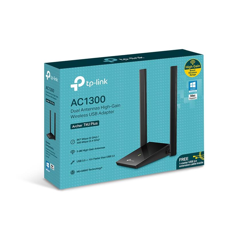 TP-LINK ARCHER T4U PLUS AC1300 WIFI DUAL BAND USB ADAPTOR 