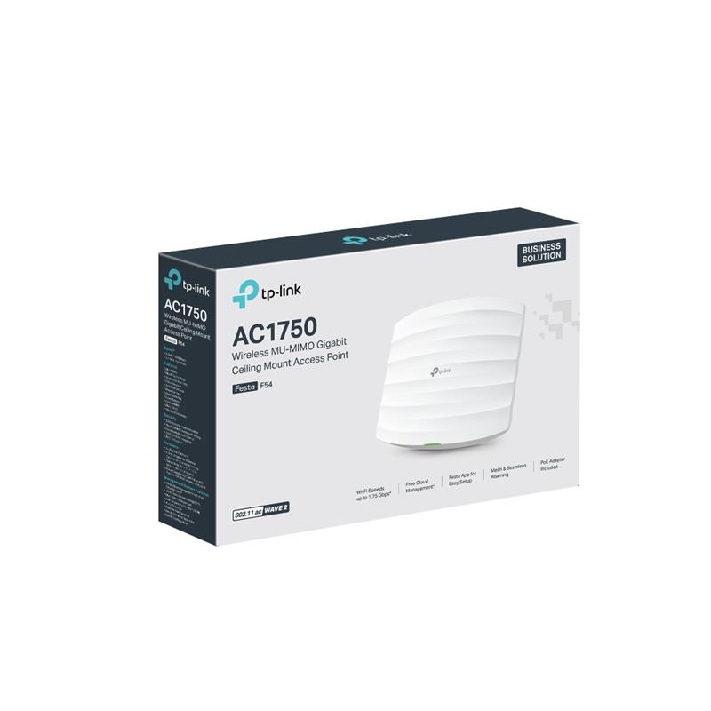 TP-LINK FESTA F52 1 PORT GIGABIT 2.4/5GHZ 1317MBPS AX1350 WIFI5 POE CLOUD YONETILEBILIR ACCESS POINT(ADAPTRLU) 