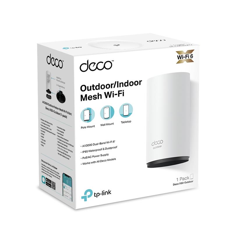 TP-LINK DECO X50-OUTDOOR AX3000 MESH EV WI-FI 6 SİSTEMİ (TEKLİ) 