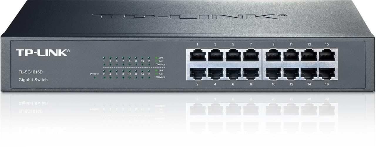 TP-LINK TL-SG1016D 16 PORT GIGABIT DESKTOP RACKMOUNT SWITCH 