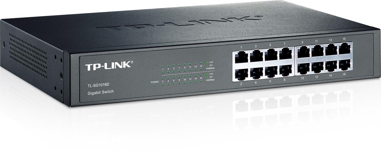 TP-LINK TL-SG1016D 16 PORT GIGABIT DESKTOP RACKMOUNT SWITCH 