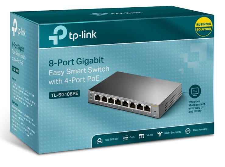 TP-LINK TL-SG108PE 8 PORT GIGABIT 4 POE SWITCH 