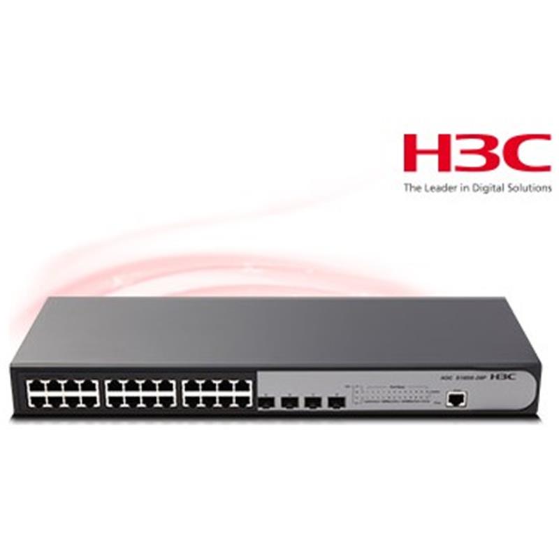 H3C 9801A1Q8 S1850-28P 24 PORT GIGABIT + 4X1GB SFP UPLINK YÖNETİLEBİLİR L2 RACKMOUNT SWITCH 