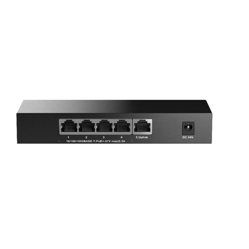 H3C MAGIC BS205T-P 4 PORT GIGABIT + 1PORT GIGABIT UPLINK 57W POE METAL KASA SWITCH