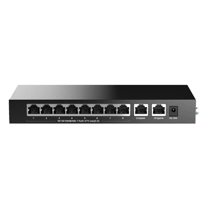 H3C MAGIC BS210T-HP 8 PORT GIGABIT + 2 PORT GIGABIT UPLINK 110W POE METAL KASA SWITCH