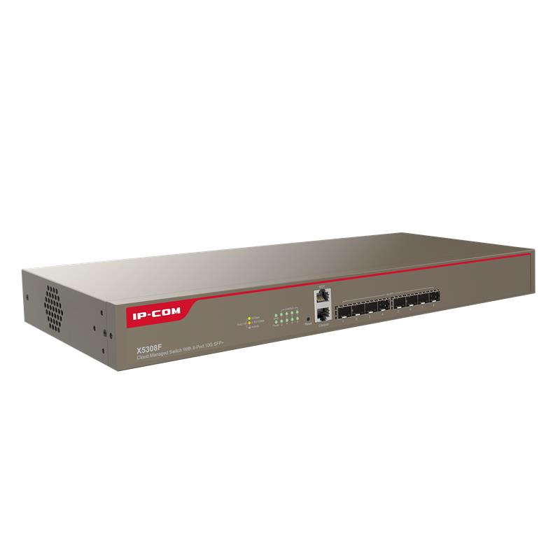 IP-COM X5308F 8 PORT 10GB SFP+ 1X CONSOLE PORT CLOUD YÖNETİLEBİLİR L3 RACKMOUNT SWITCH 