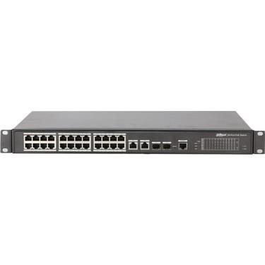 DAHUA PFS4226-24GT-370 24 PORT GIGABIT + 2X1GB SFP UPLINK L2 420W POE YÖNETİLEBİLİR RACKMOUNT SWITCH 