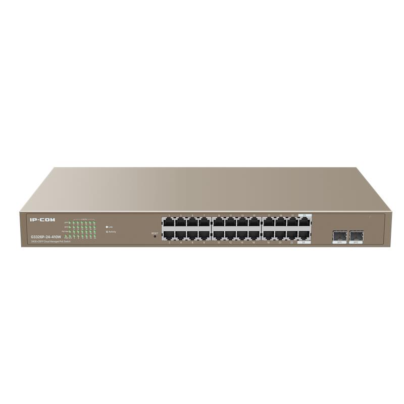 IP-COM G3326P-24-410W 24 PORT GIGABIT+ 2X1GB SFP (COMBO) UPLINK L2 YÖNETİLEBİLİR 370W POE SWITCH 