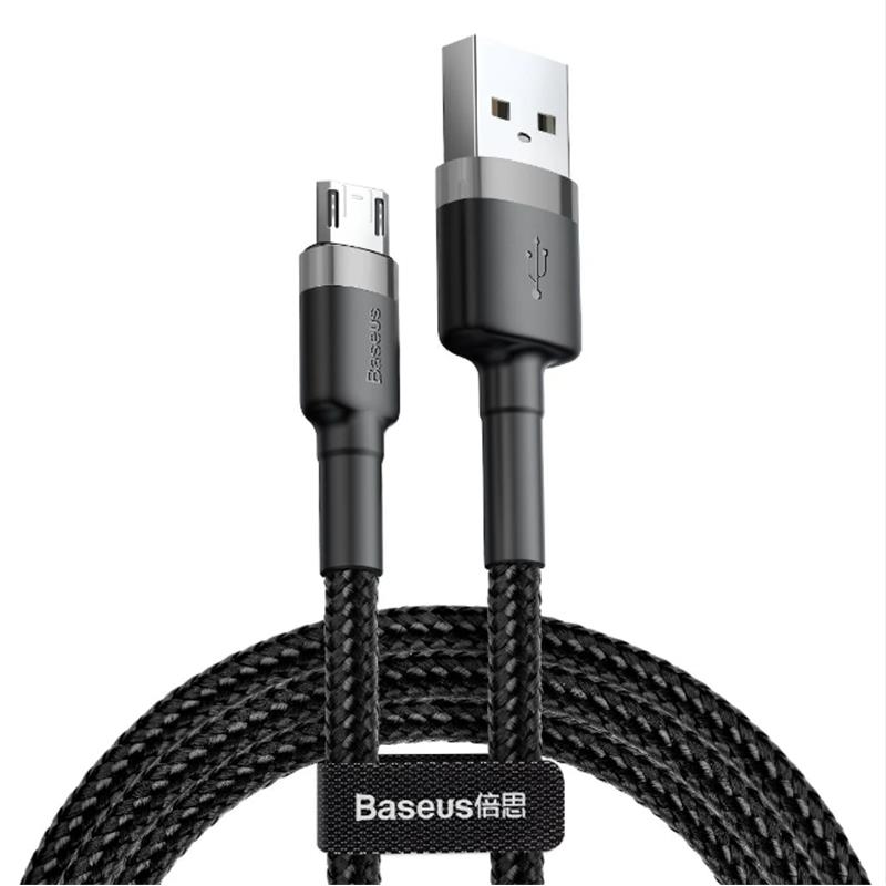 BASEUS BASEUS CAFULE SIYAH 2.4A USB TO MICRO USB 1 METRE ŞARJ KABLOSU CAMKLF-BG1 Resim-1