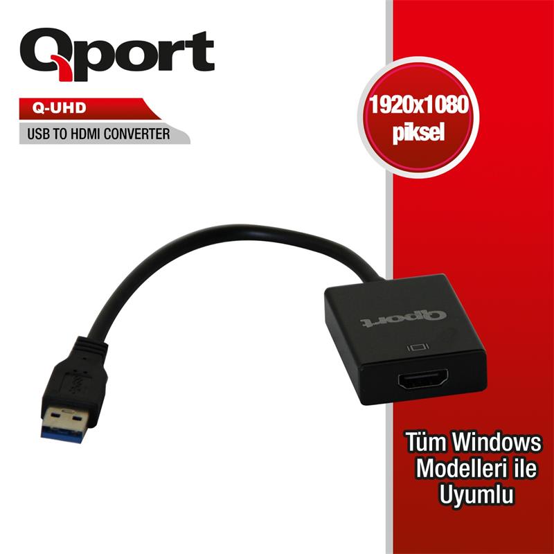 QPORT Q-UHD USB 3.0 TO HDMI DÖNÜŞTÜRÜCÜ 