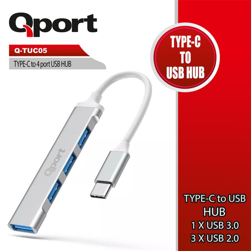 QPORT Q-TUC05 TYPE-C TO 4 PORT USB ÇOKLAYICI 