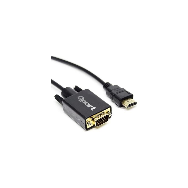 QPORT Q-HVG18 HDMI TO VGA 1,8MT DÖNÜŞTÜRÜCÜ KABLO 