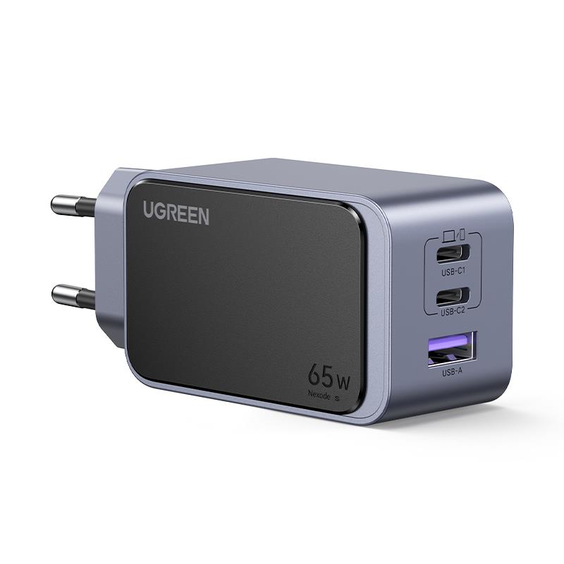 UGREEN NEXODE AIR 65W GAN HIZLI ŞARJ CİHAZI TYPE-C QC PD 2XUSB-C 1XUSB-A GRİ 35042 